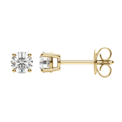 0.50 CT-4.0 CT Round Solitaire CVD F/VS Diamond Earrings