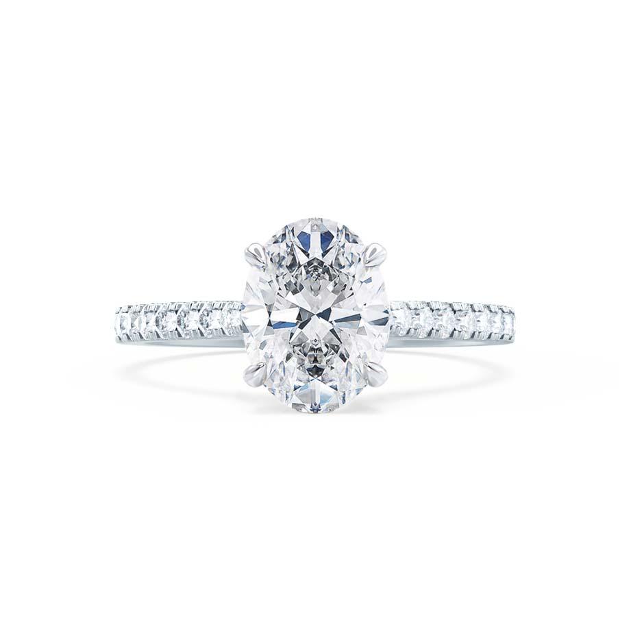 1.50 CT Oval Pave Setting CVD G/VS2 Diamond Engagement Ring