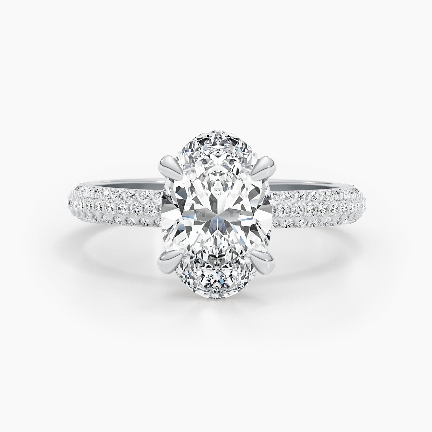 2.81ct Oval E- VS Pave Diamond Engagement Ring