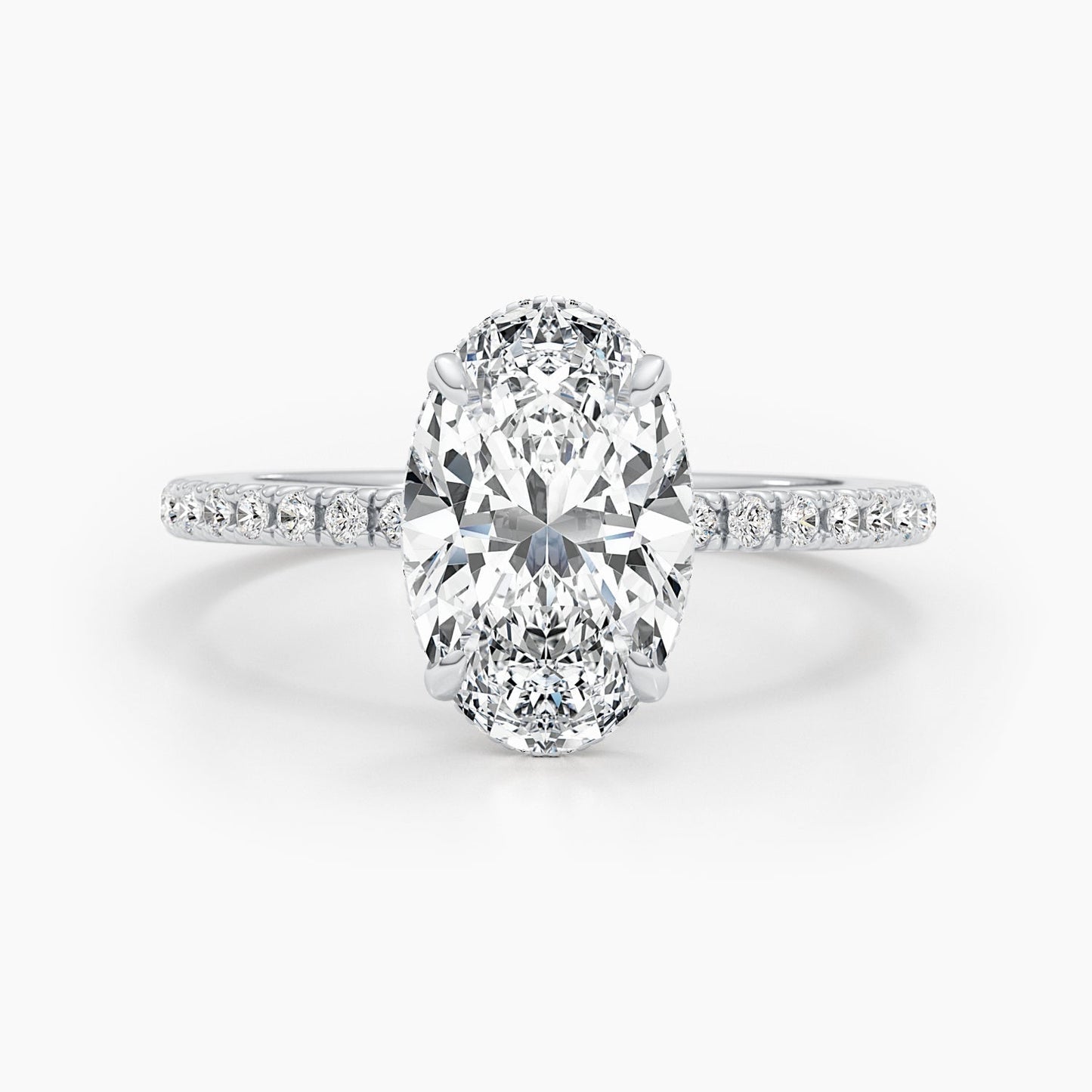 2.67ct Oval G- VS Pave Diamond Engagement Ring