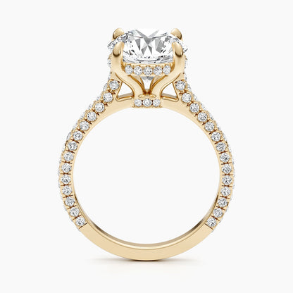 2.8ct Round F- VS Hidden Halo & Pave Diamond Engagement Ring