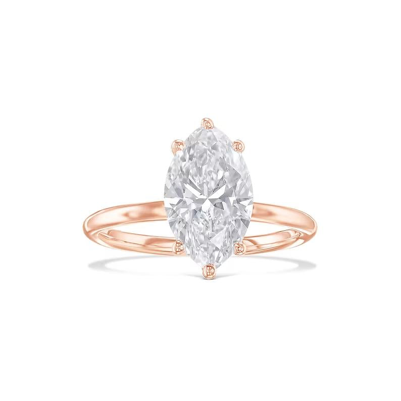 2.0 CT Marquise Solitaire CVD F/VS1 Diamond Engagement Ring