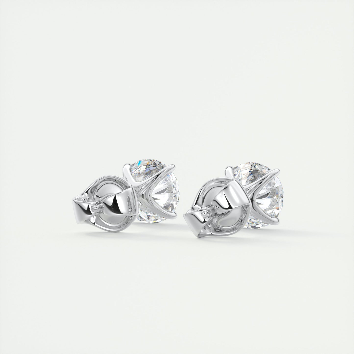 1.0 CT Round Solitaire CVD G/VS Diamond Earrings