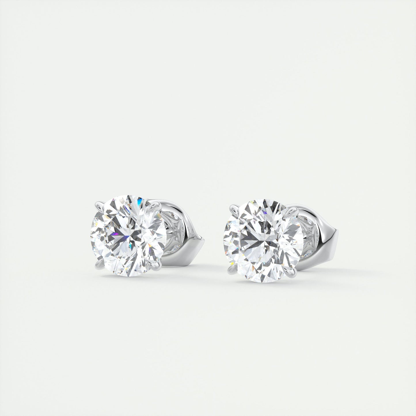 1.0 CT Round Solitaire CVD G/VS Diamond Earrings